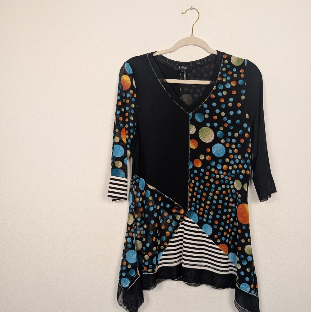 Lior Paris Black Multicolor Patchwork Lagenlook T… - image 3